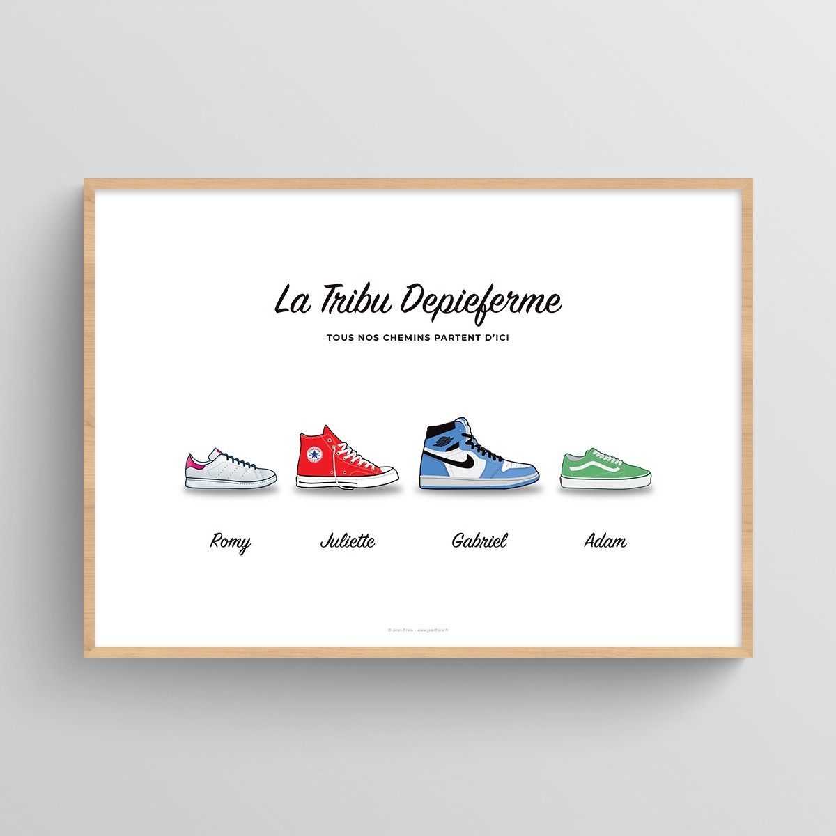 Tableau Composition Personnalisée 3 Sneakers FFrame, Boutique en ligne