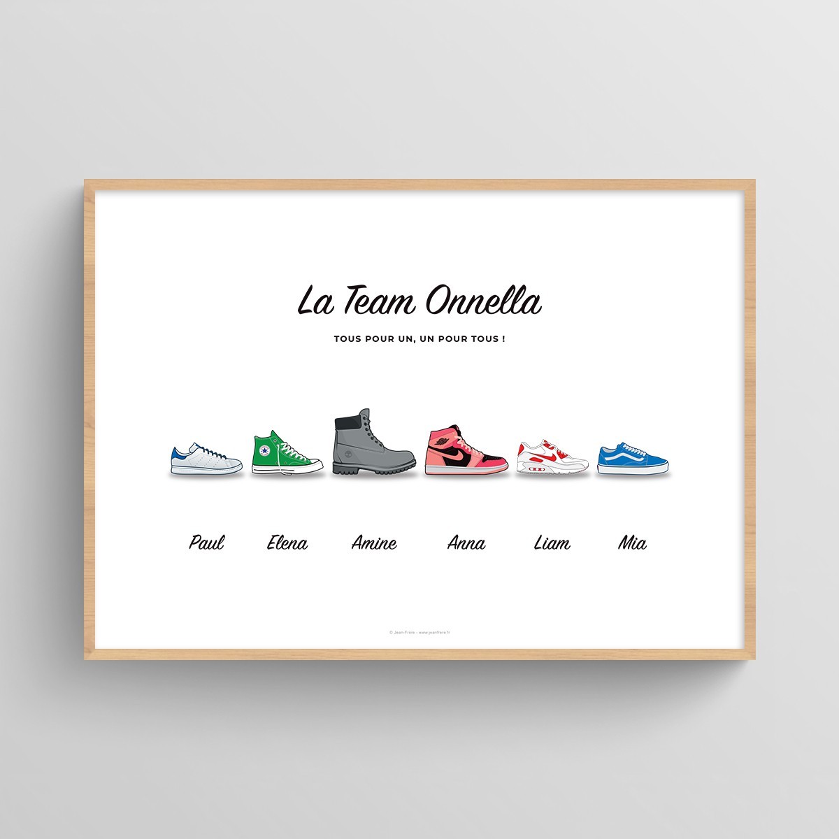 affiche famille Ma famille en Air Max Blanc Typo Feutre  4