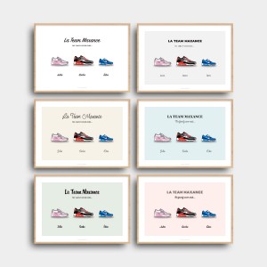affiche famille Ma famille en Air Max Blanc Typo Feutre  5