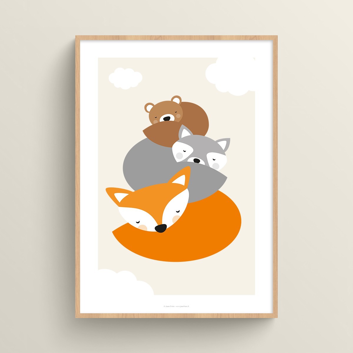 Affiche pour bebe avec animaux mignons