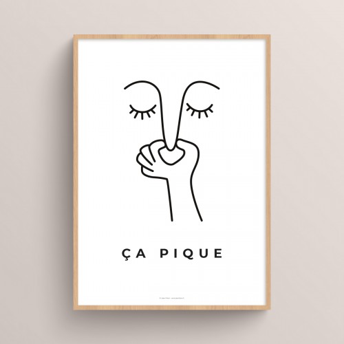 Affiche toilettes humour illustration poster WC citation "ça pique" déco toilette