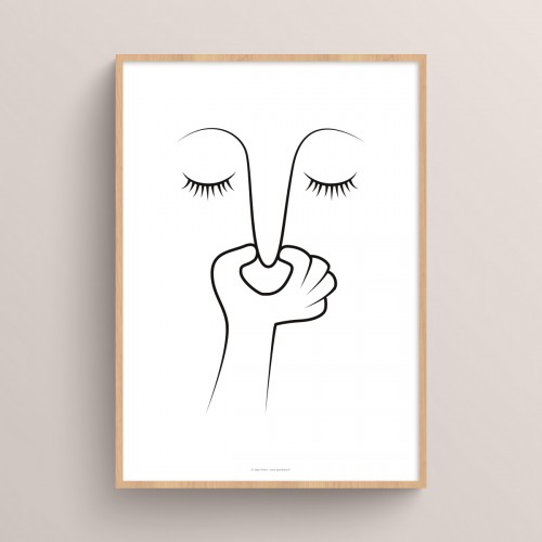 Poster toilettes humour avec illustration WC mauvaise odeur affiche murale toilette