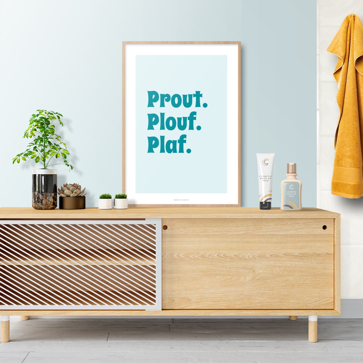 Affiche humour WC dans salle de bain