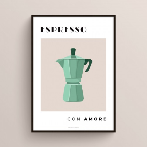 Affiche cuisine Expresso con Amore
