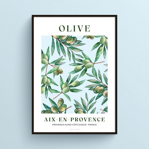 Affiche cuisine Olive d'Aix-en-Provence