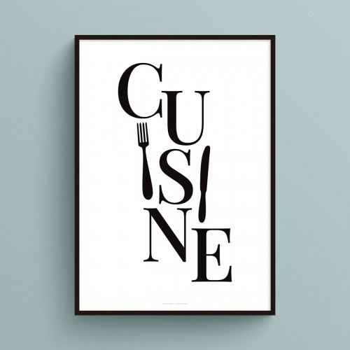 Couverts en cuisine Affiche typographique