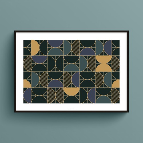 Affiche art déco forme géométrique au design graphique