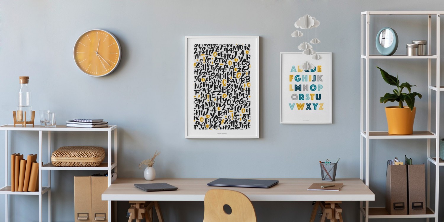 Affiche lettres alphabet typographique