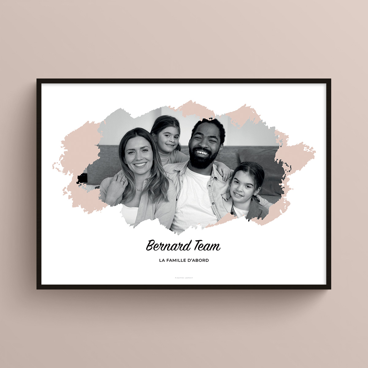 Affiche famille personnalisée photo noir et blanc